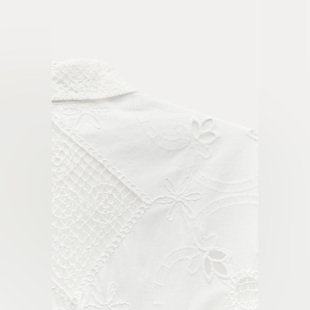 Sara white lace long sleeve maxi dress with waist belt boho summer vacation - Picture 16 of 16